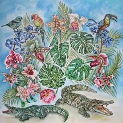 Online Foulard by Ginny Litscher, Blue Jungle design Scarves