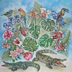 Online Foulard by Ginny Litscher, Blue Jungle design Scarves