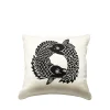 Online Koi Circle embroidered square cushion Soft Furnishings