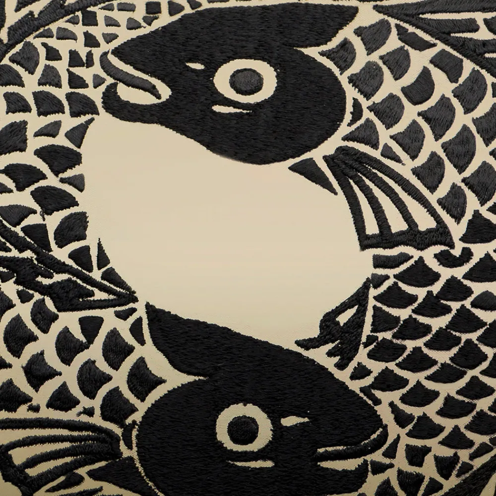 Online Koi Circle embroidered square cushion Soft Furnishings