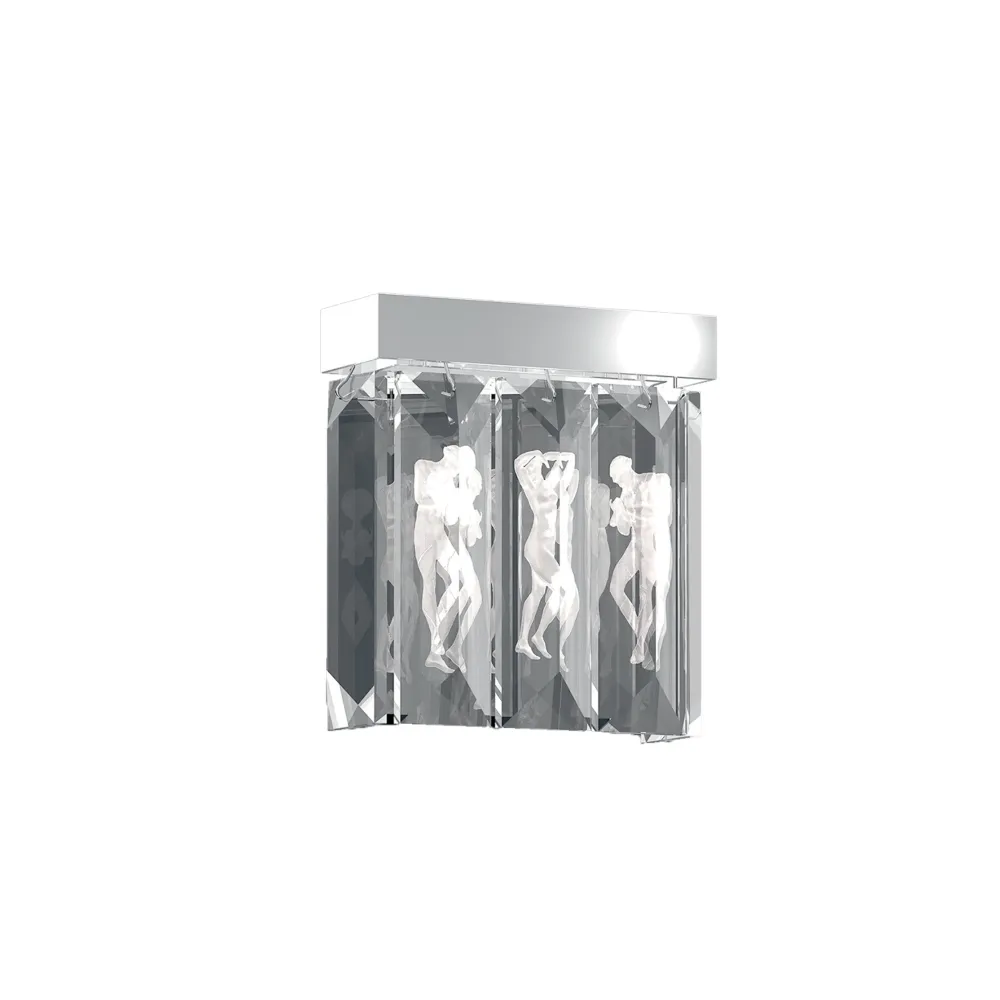 Fashion Serene 5 Prisms Figurine Wall Sconce, Rectangular Lighting